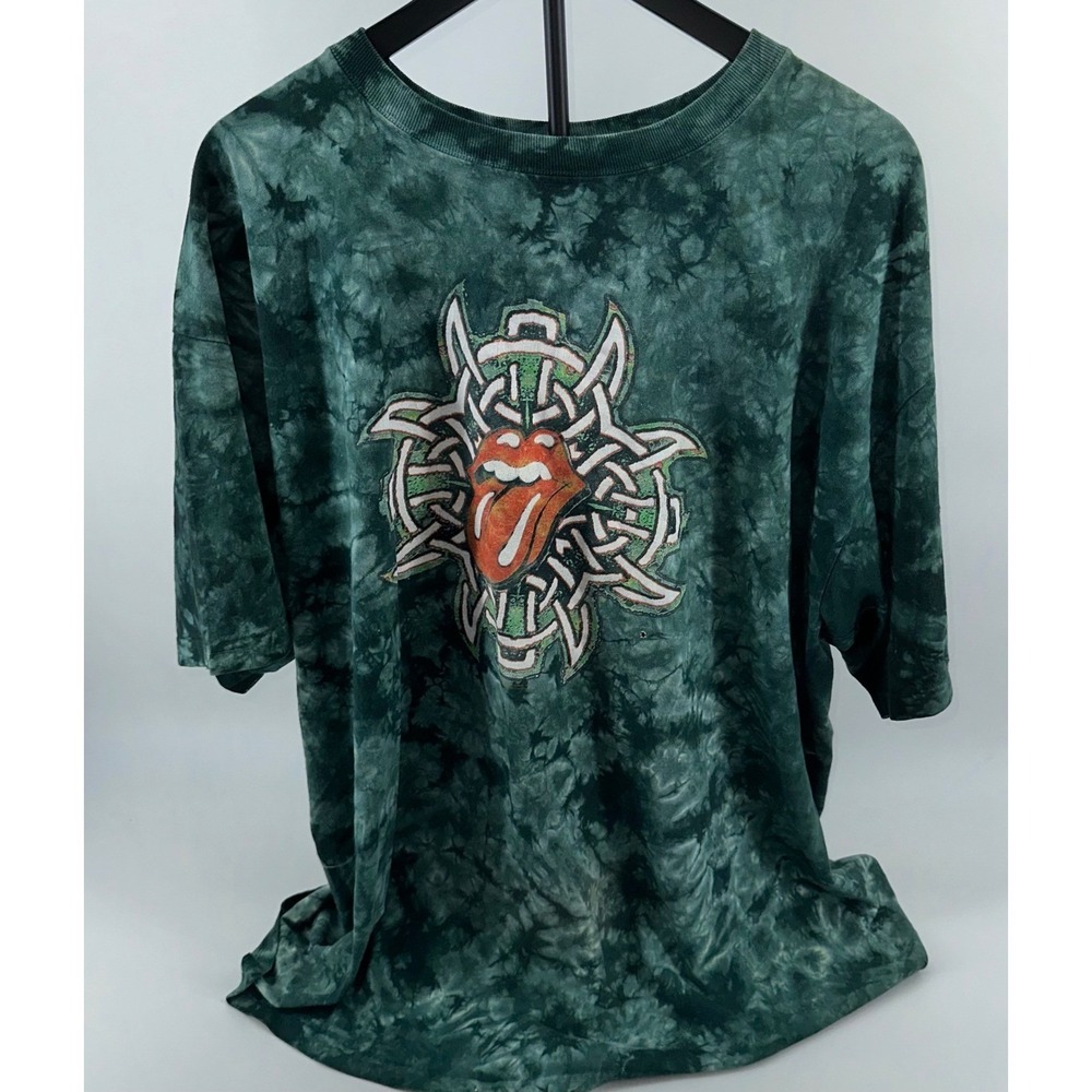 Vintage Sundog Rolling Stones Tie Dye T-Shirt Celtic Knot Graphic Rock Band 2XL
